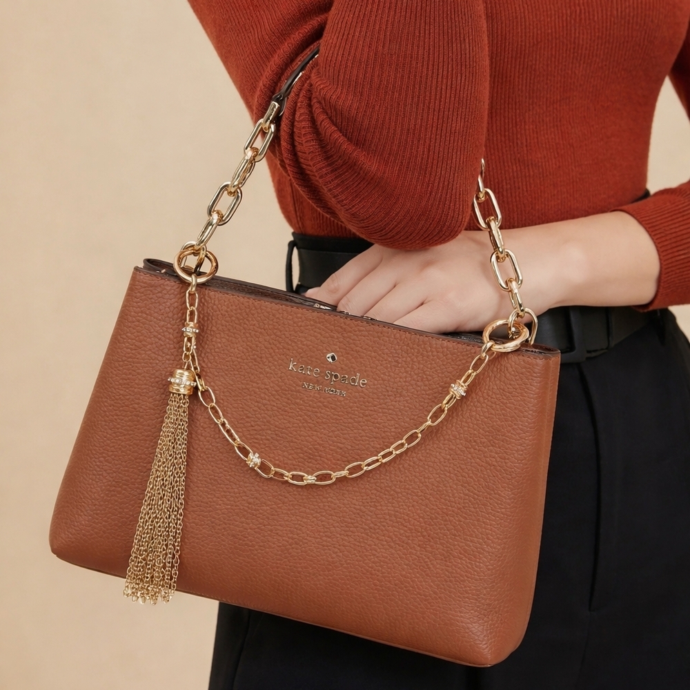 Sold - Handmade Gold Chain Tassel Bag Charm